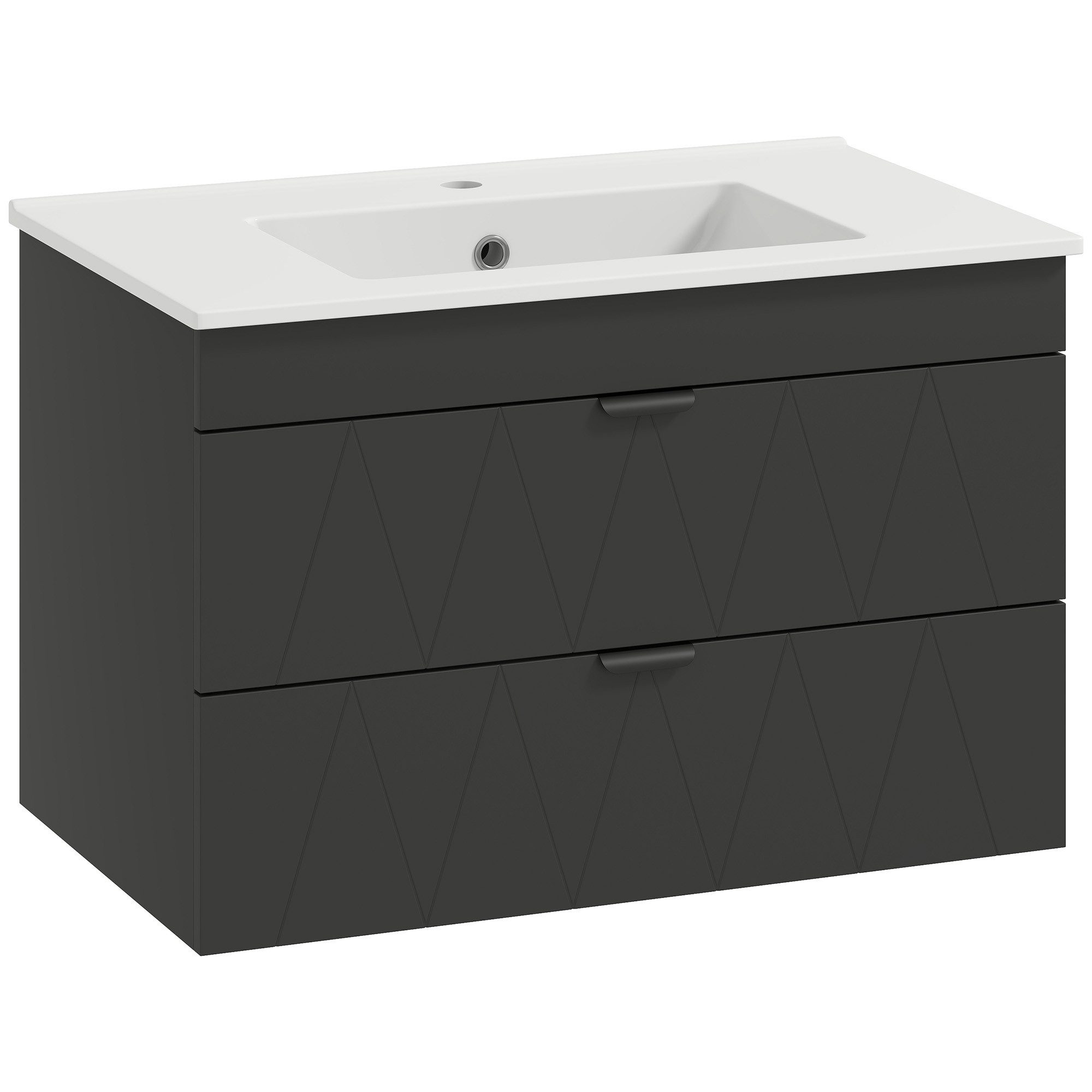 HOMCOM Waschbeckenunterschrank mit Keramikwaschbecken, 2 Soft-Close-Schubla günstig online kaufen