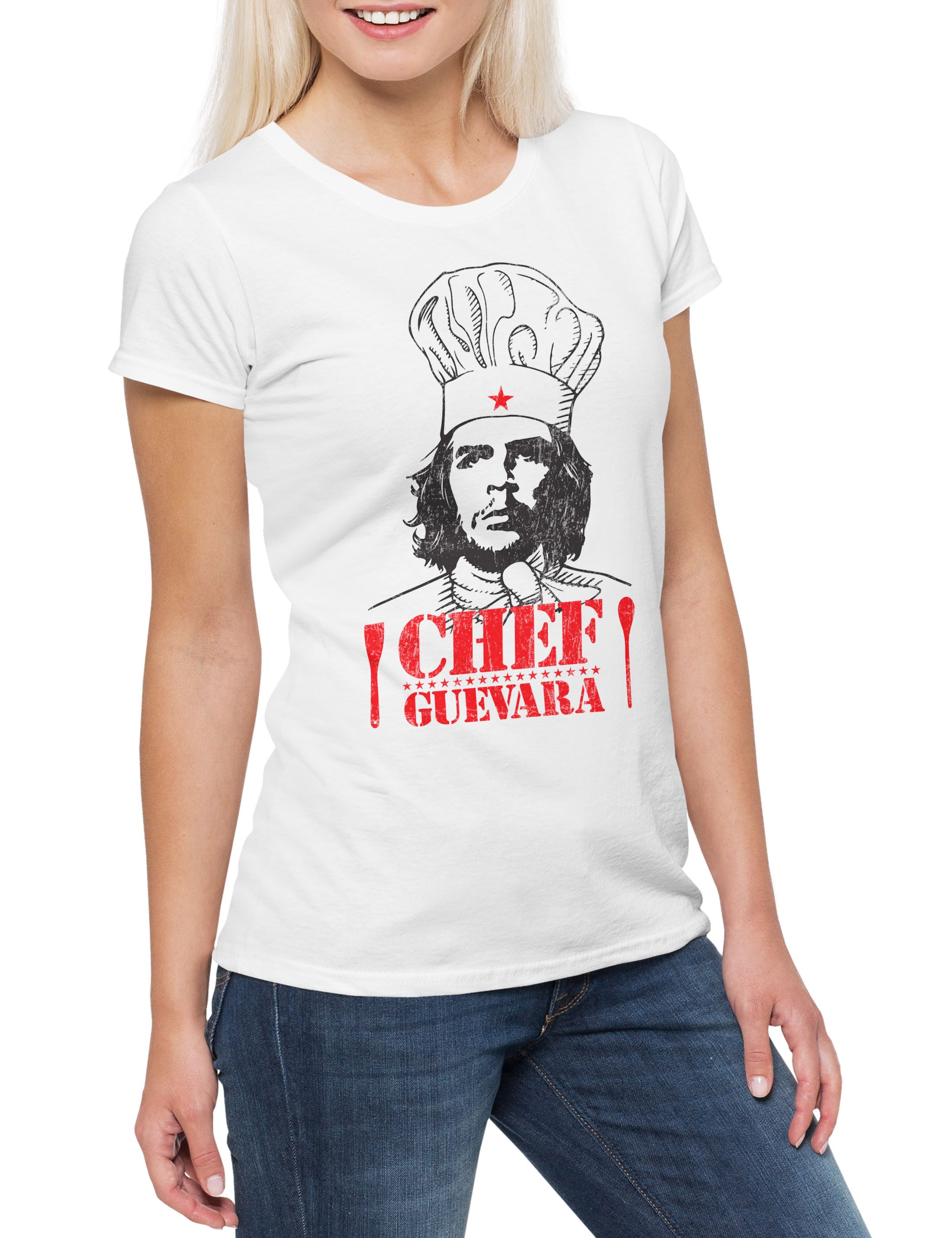 Print-Shirt Chef Guevara Damen T-Shirt Karl Sozialismus Kommunismus Marx Che