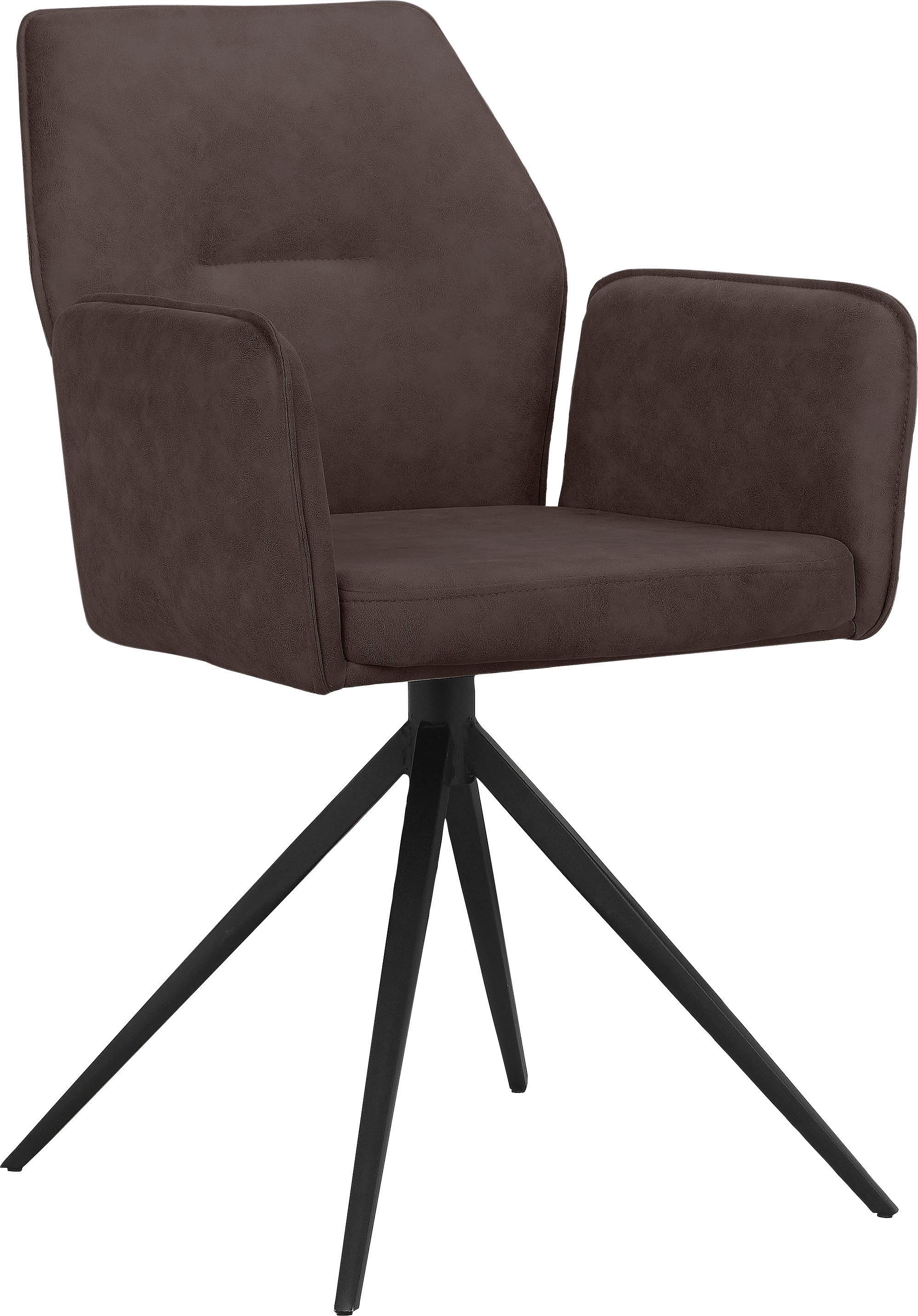 Places of Style Esszimmerstuhl Ozias (2 St), Sitz und Rücken gepolstert, Gestell aus Metall schwarz, Sitzhöhe 50 cm