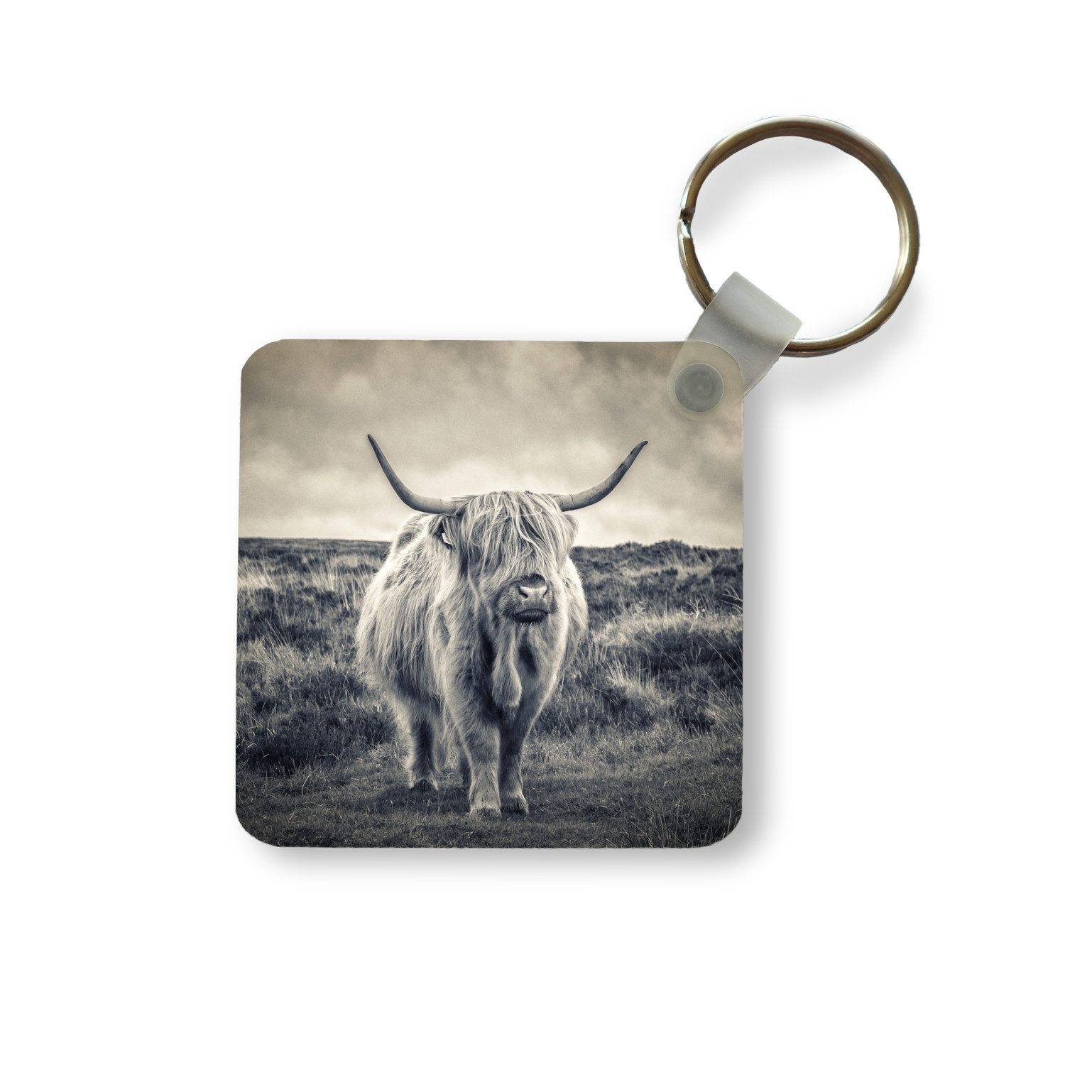 Schlüsselanhänger Schottischer Hochländer - Tiere - Wolken - Kuh - Natur