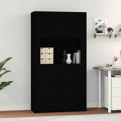 vidaXL Sideboard Highboard Schwarz Holzwerkstoff (2 St)