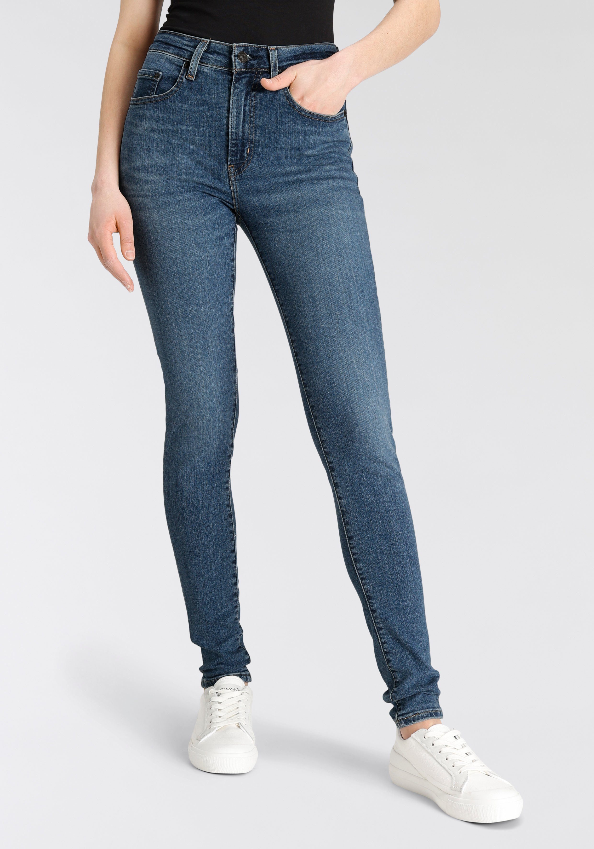 Levi's® Skinny-fit-Jeans 721 High rise skinny mit hohem Bund mid worn in indigo blue