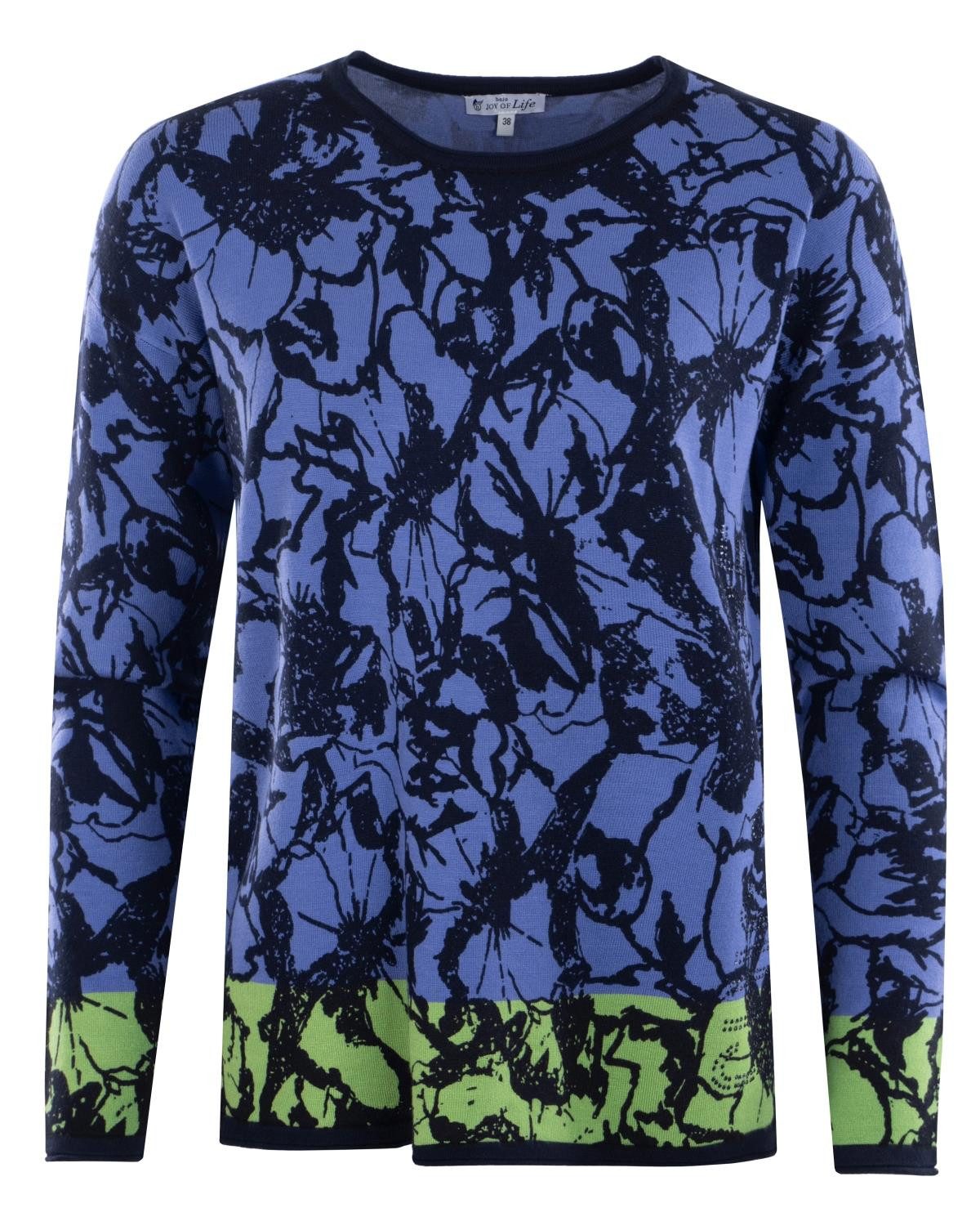 Hajo Rundhalspullover Pullover Blütendruck günstig online kaufen