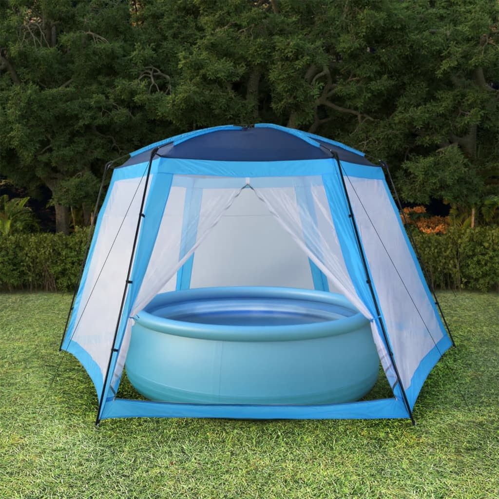 furnicato Poolüberdachung Pool-Pavillon Zelt 660x580x250 cm Blau, (1 tlg)