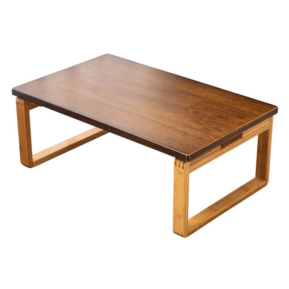 TUWENA Couchtisch Klappbarer Couchtisch Beistelltisch aus Bambus Niedriger Kaffeetisch, Retro Tatami End Tische für Fenster, Tatami, Outdoor, Bett, 80 x 50 cm