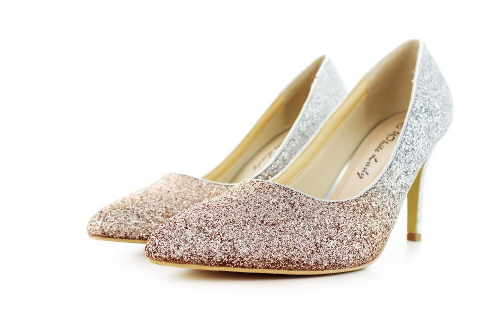 Farbverlauf Lady 827 Glitter mit White silber-champagner Pumps Pumps