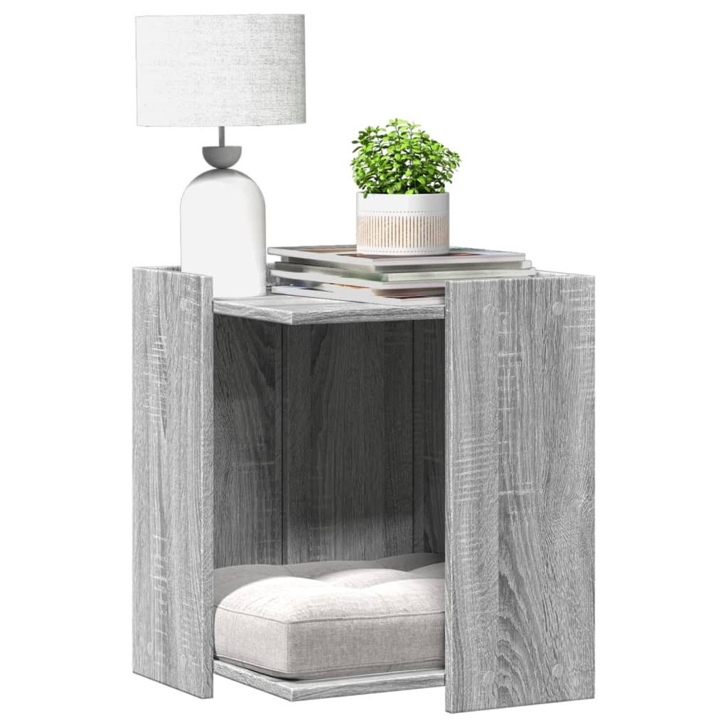 vidaXL Tierkorb 42 x 42 x 51 cm Katzenklo Grau Sonoma 42x42x51 cm Spanplatte