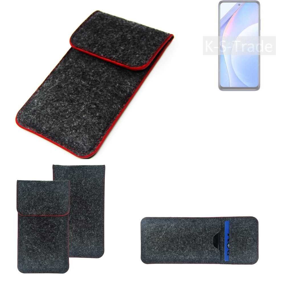 K-S-Trade Handyhülle für Xiaomi Mi 10T Lite, Handy Schutz Hülle Schutzhülle Handyhülle Filztasche Pouch