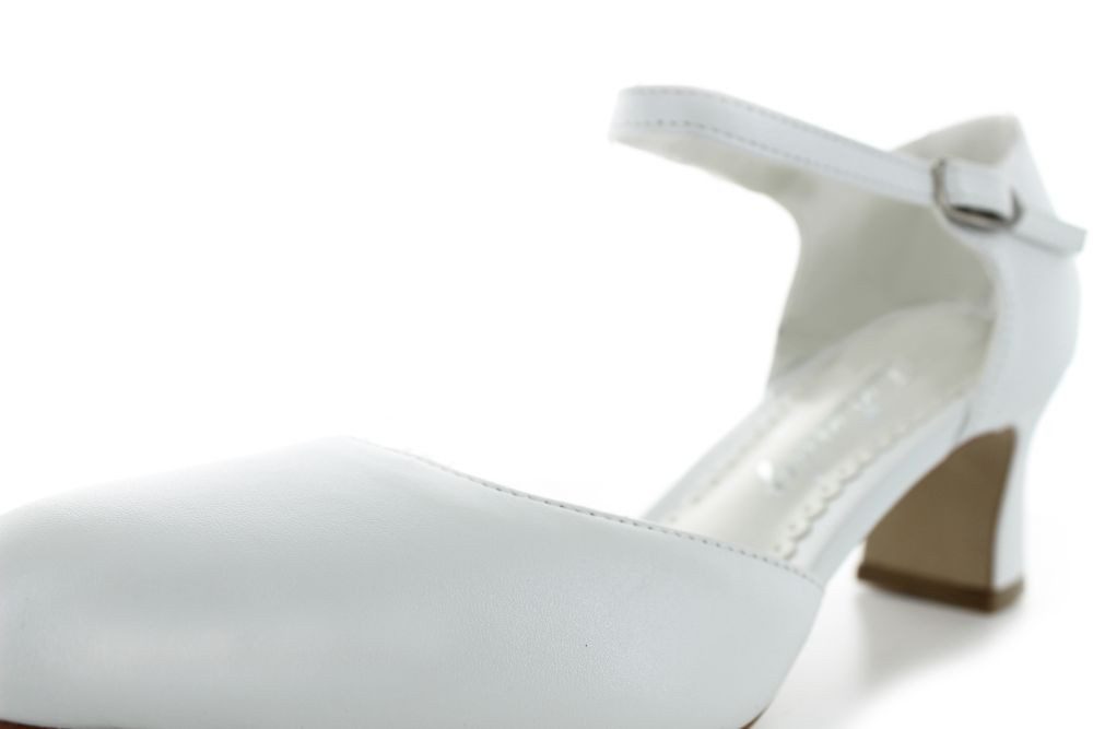 White Lady 143 bequeme Leder Brautschuhe Slingpumps
