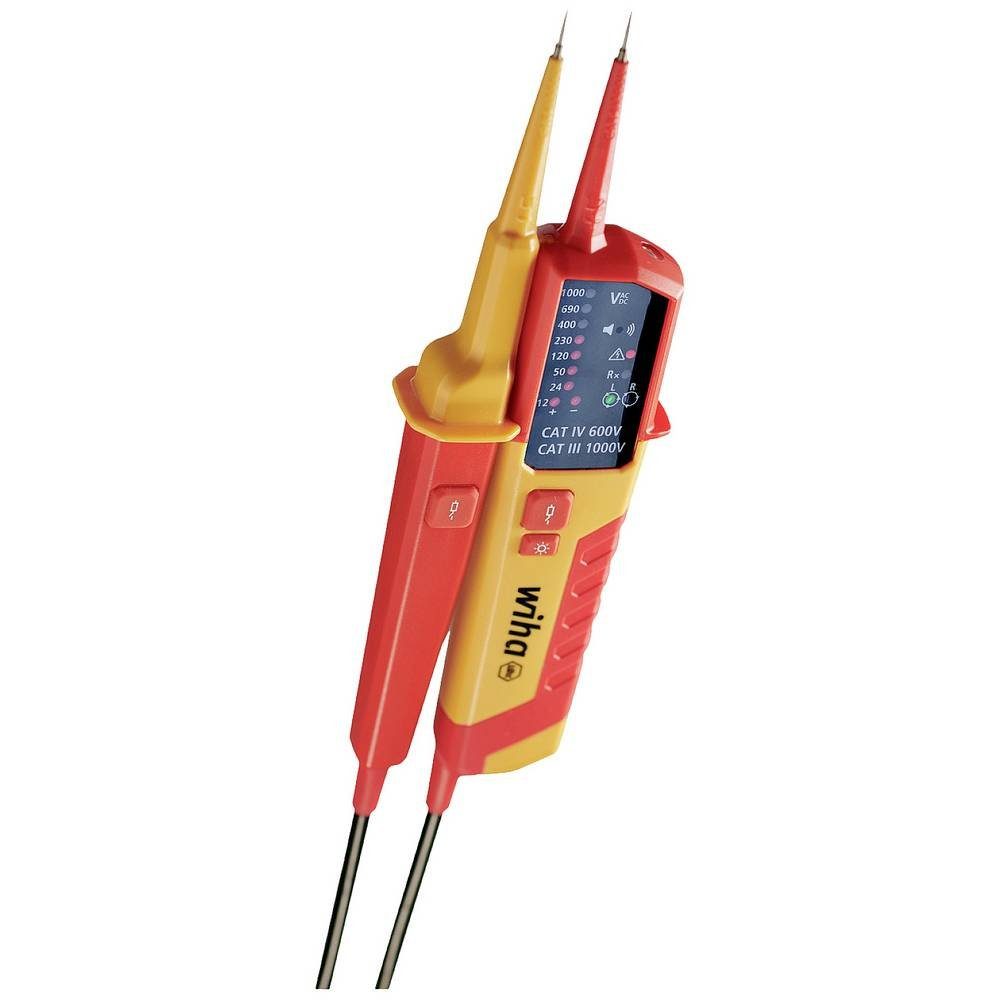 Wiha Spannungsprüfer Spannungs- und Durchgangsprüfer 12 - 1 V AC, CAT IV inkl. 2x 45216
