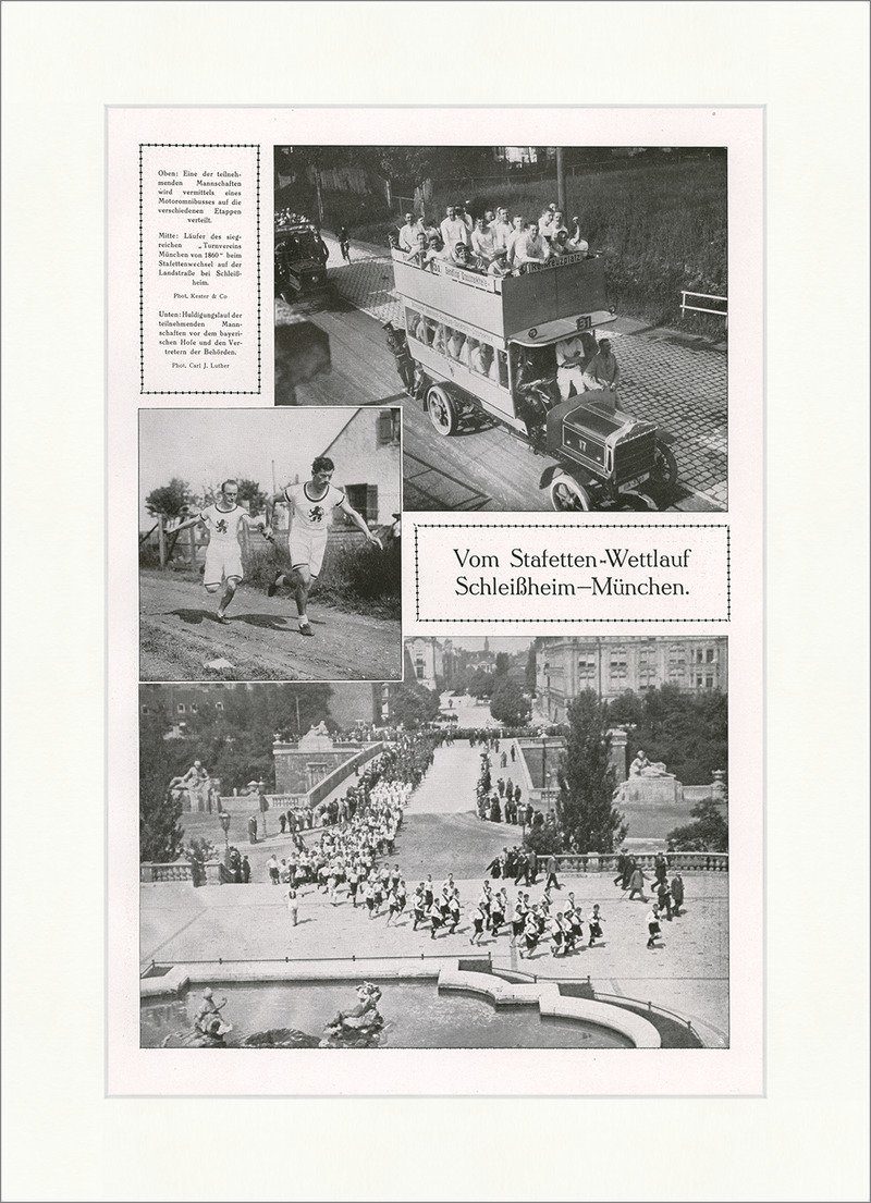 Kunstdruck Vom Stafetten-Wettlauf Schleißheim-München Sportler Bayern F_Vintage 0