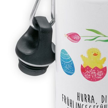 Mr. & Mrs. Panda Trinkflasche Küken Schlüpfen - Weiß - Geschenk, Flasche, Kinderflasche, Ostern Ges, Mundstück mit Deckel