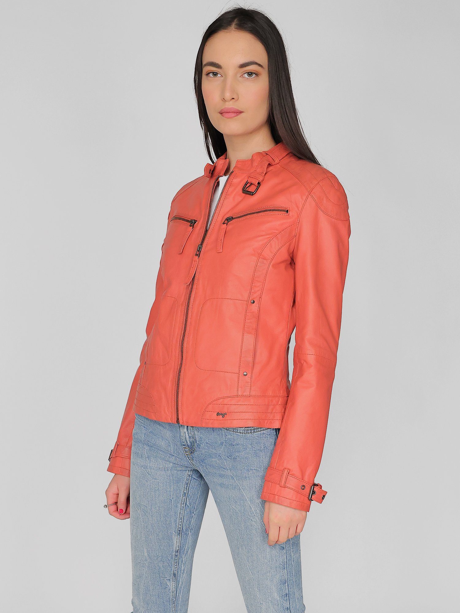 Maze Lederjacke coral 31Ryana