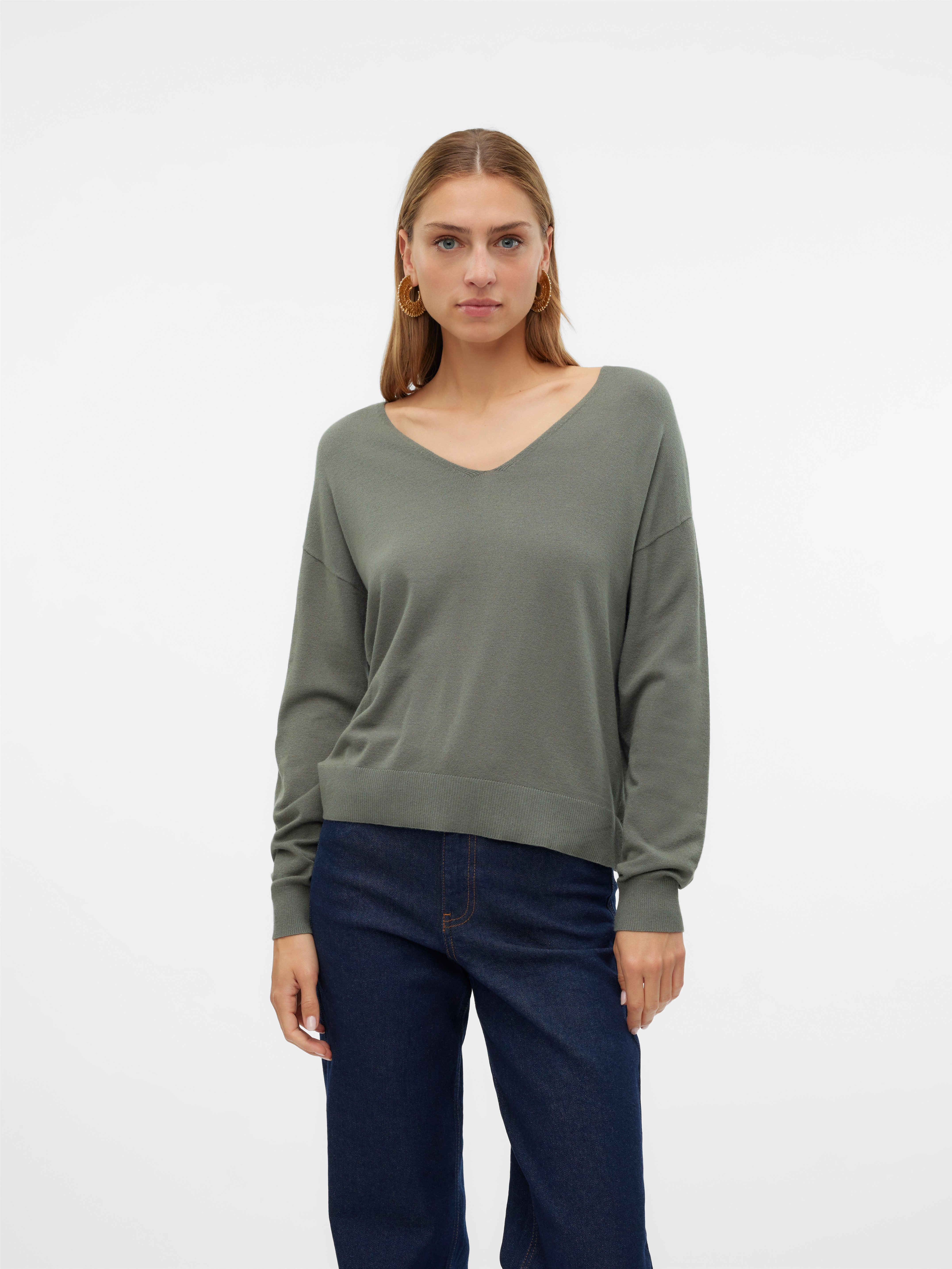 V-Ausschnitt-Pullover VMBREEZE LS V-NECK PULLOVER GA BOO