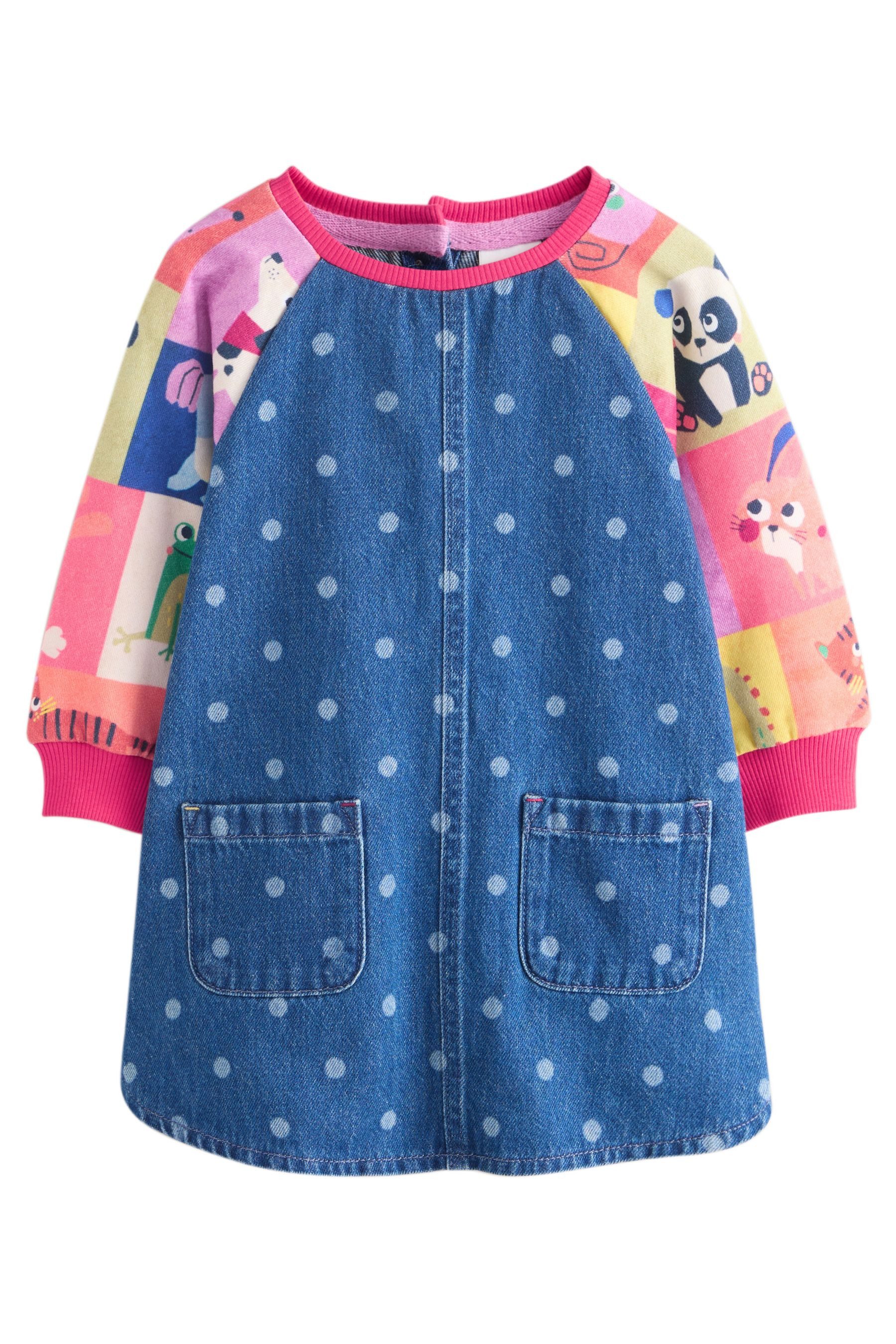 Next Jeanskleid Denim-Kleid mit Raglanärmeln (1-tlg)