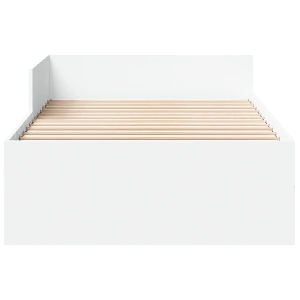 vidaXL Bett Bettgestell Weiß 90x200 cm Holzwerkstoff – Bild 4 von 5