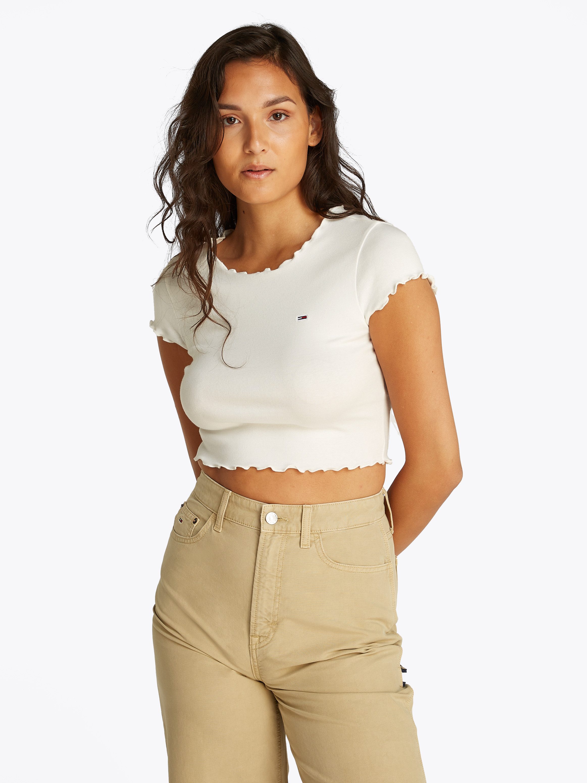 Tommy Jeans T-Shirt TJW SH SLIM BABYLOCK TEE EXT mit Babylock