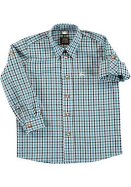 OS-Trachten Trachtenhemd Skimli Langarm Jungen Hemd mit Hirsch-Stickerei auf der Brusttasche