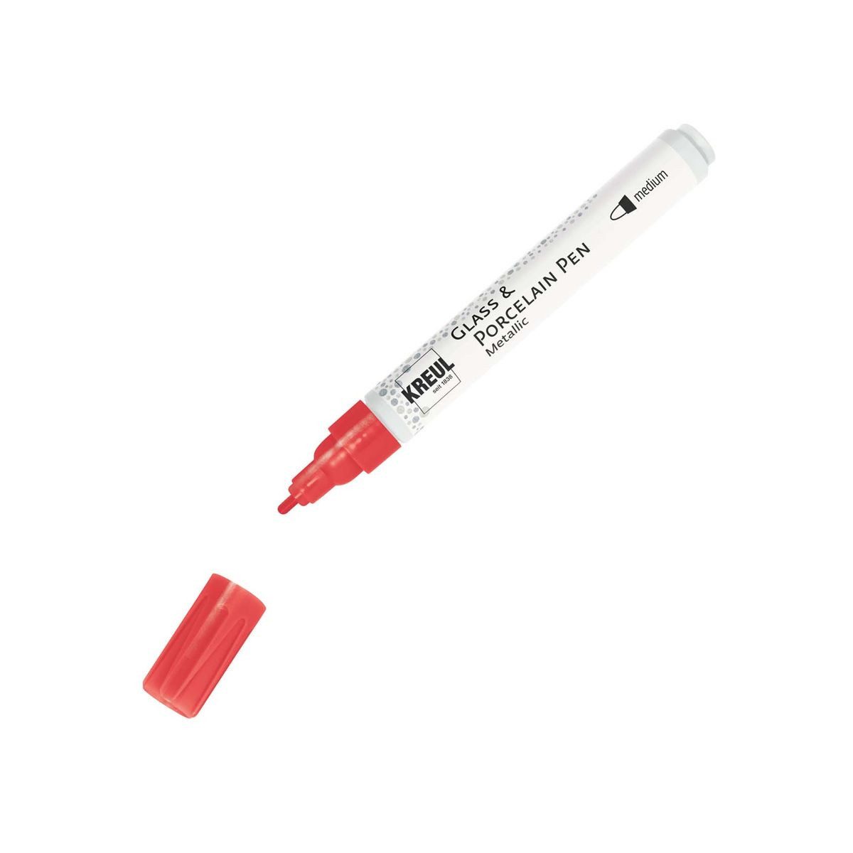 Malstift KREUL Glass & Porcelain Pen Metallic medium 2-4mm rot
