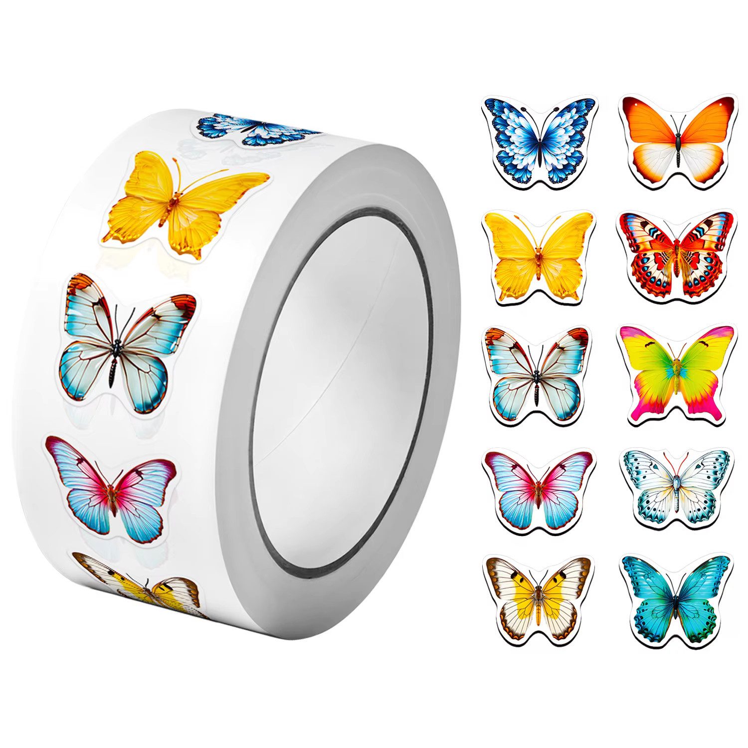 Ware aus aller Welt Sticker 500 Aufkleber Schmetterling Sticker für Kinder Bastelprojekte 2,5 cm, (1-tlg)