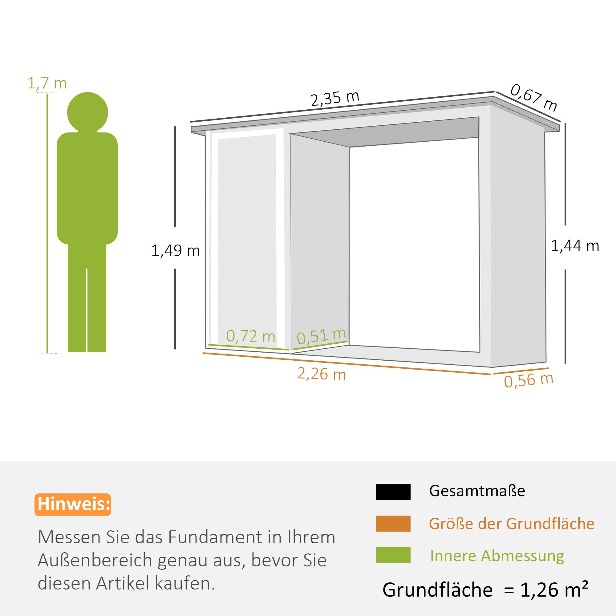 Outsunny Kaminholzregal-Erweiterung 2-in-1 Brennholzregal mit Geräteschrank, BxTxH:67x235x149 cm, (Set, 1-St., 2-in-1 Holzlager), Geräteschrank + Kaminholzregal