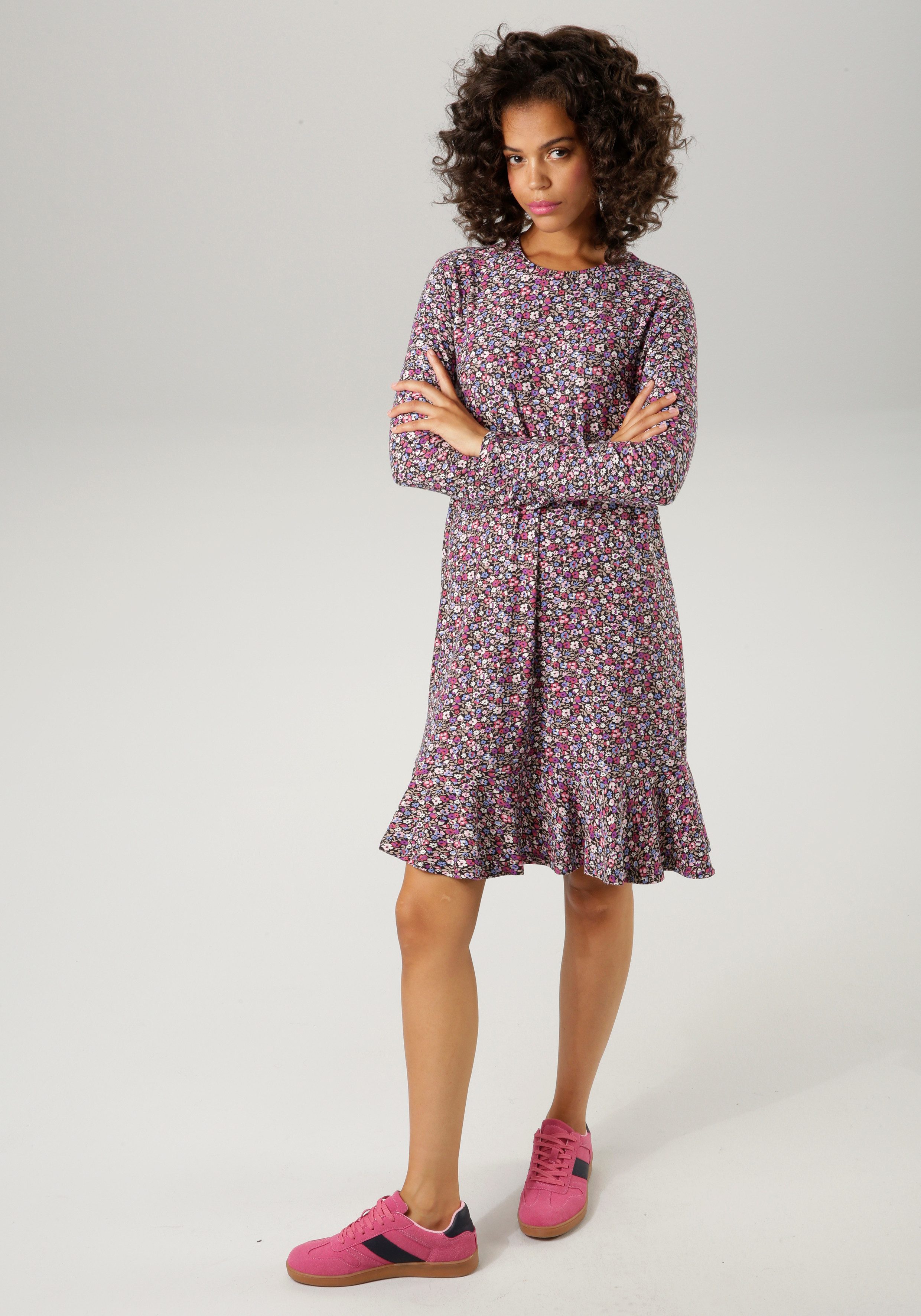 Aniston CASUAL Jerseykleid mit bunten Blümchen günstig online kaufen