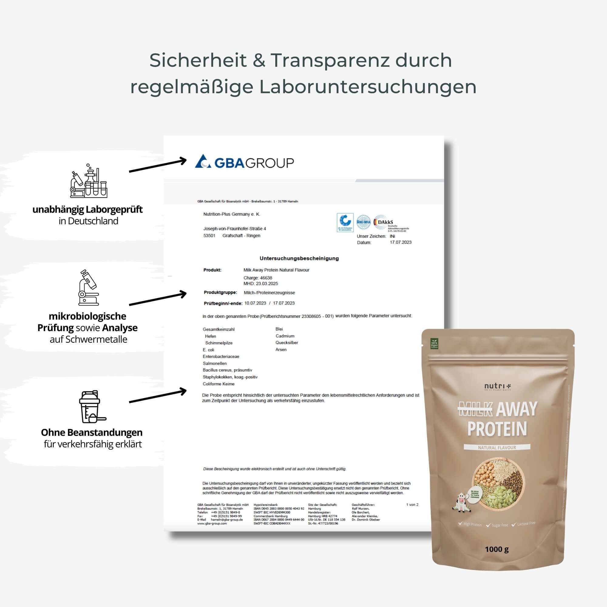 nutri+ Milk Away Protein (5 Sorten) Pulver, 1 er