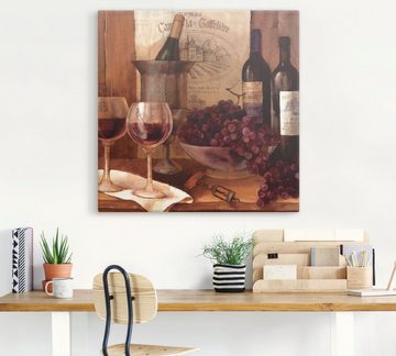 Artland Leinwandbild Vintage Wein, Getränke (1 St), auf Keilrahmen gespannt