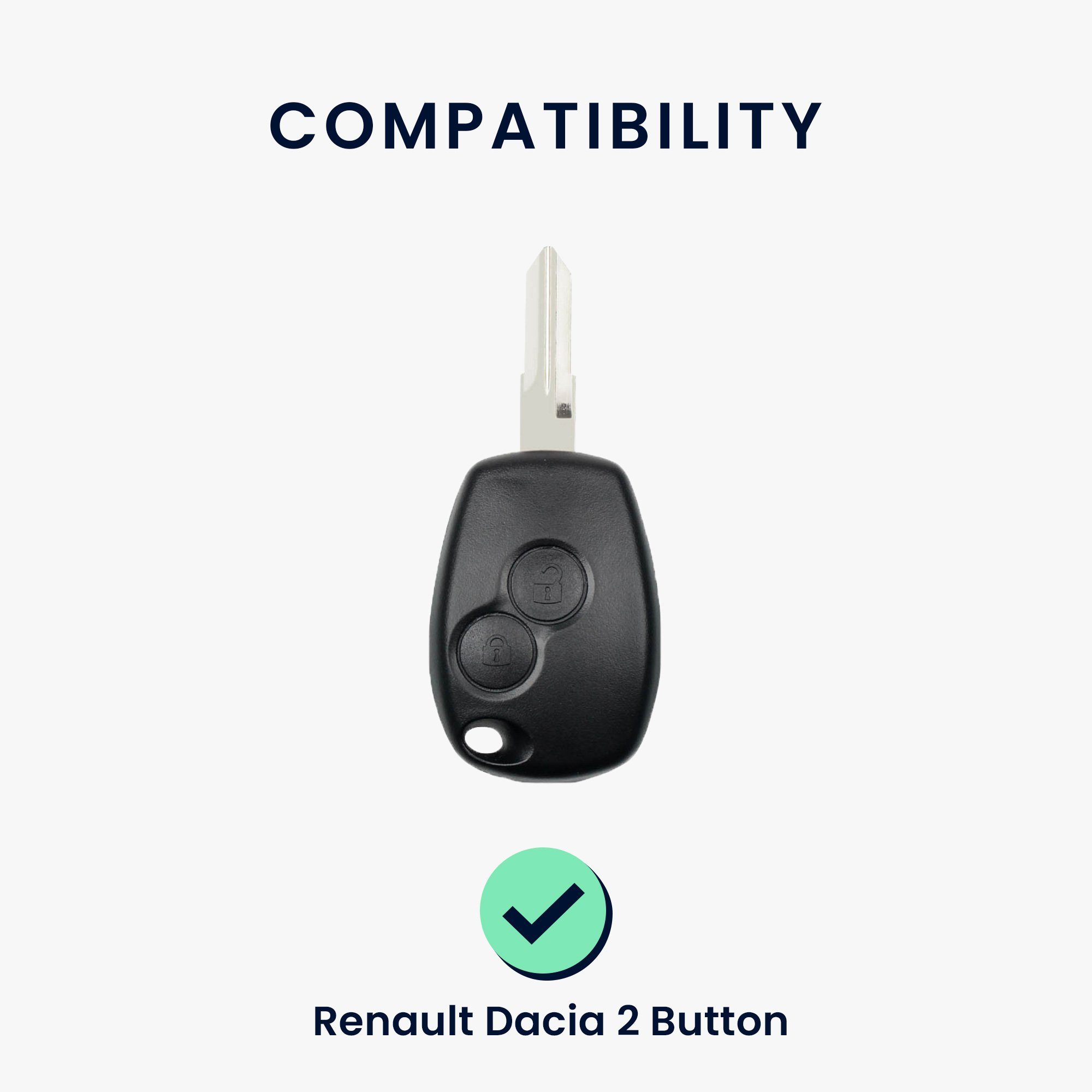 Hülle Schwarz Autoschlüssel Dacia, Schlüsselhülle Cover Schlüsseltasche für Silikon kwmobile Renault