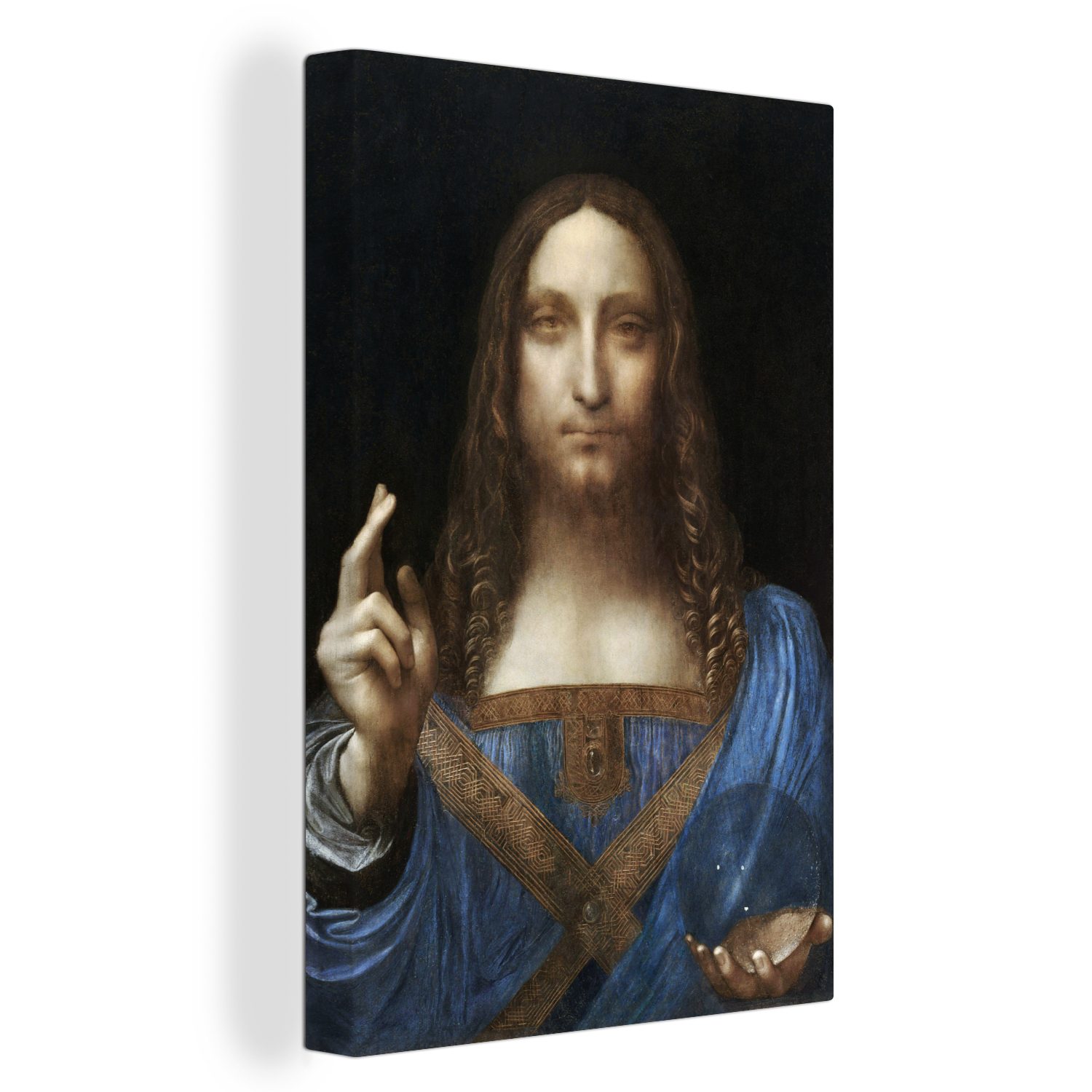 - cm Gemälde, OneMillionCanvasses® St), (1 bespannt fertig Mundi Leonardo Salvator Zackenaufhänger, inkl. 20x30 Da Leinwandbild Leinwandbild Vinci,