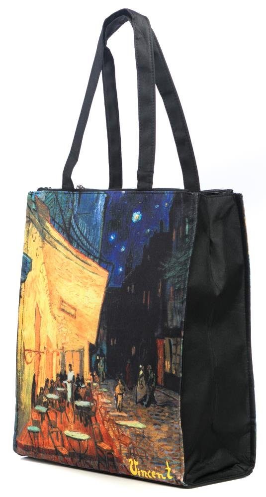 Luckyweather not just any other day Shopper Einkaufstasche / Twinbag Motiv CAFÉTERASSE AM ABEND (1-tlg., 1 Stück Shopping Bag), Schultertasche beidseitig bedruckt mit Motiv bedruckt