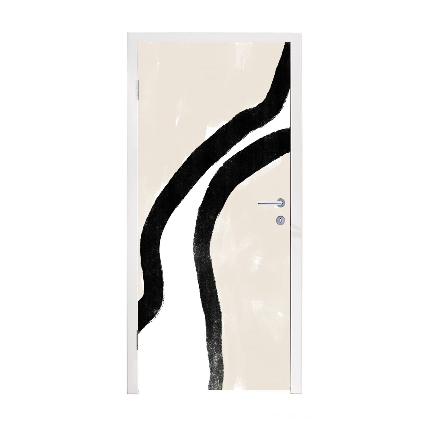 MuchoWow Türtapete Abstrakt - Linie - Design - Pastell, Matt, bedruckt, (1 St), Fototapete für Tür, Türaufkleber, 75x205 cm | Türtapeten