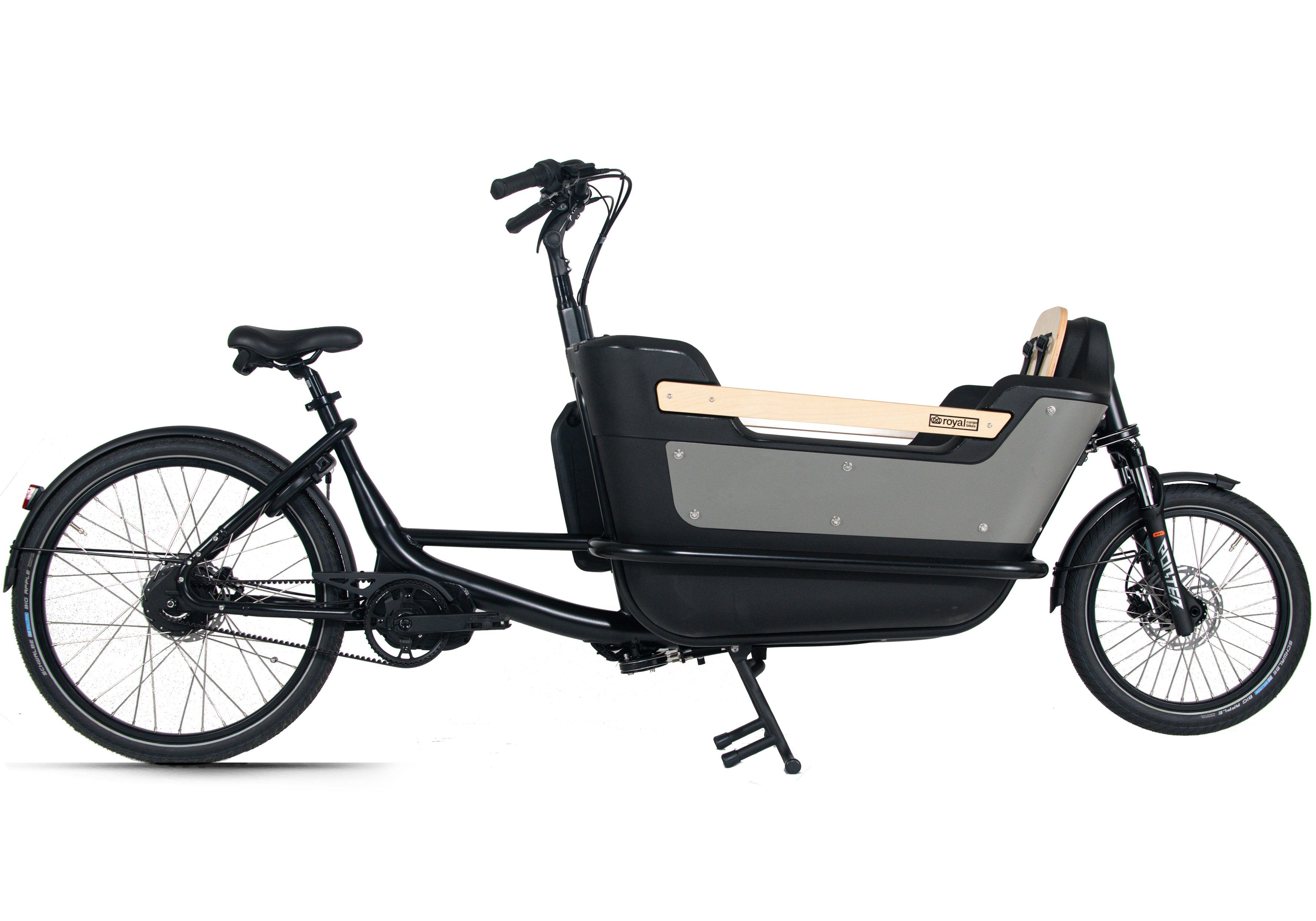 Royal Cargo Bikes E-Bike Lastenrad Cargo Premium Plus Long 17,5Ah / 630 Wh 20 / 26 Zoll grau, 0 Gang ENVIOLO NuVinci Schaltwerk, Nabenschaltung, Mittelmotor, 630 Wh