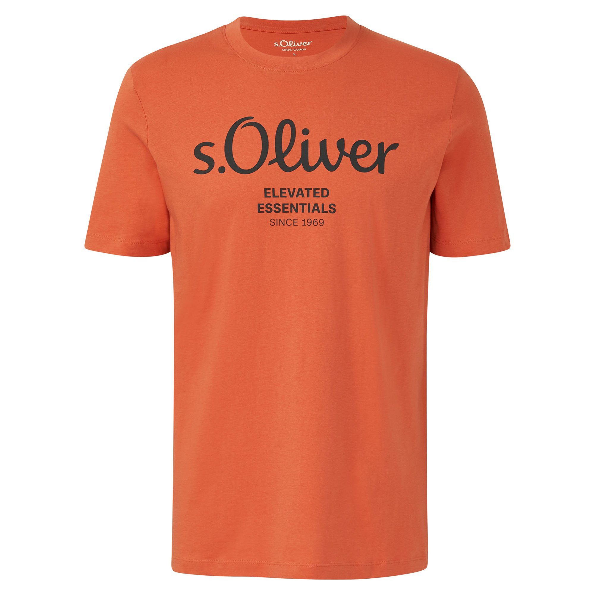 s.Oliver T-Shirt Herren T-Shirt 1er Pack Baumwolle Logo T-Shirt (Packung, 1er Pack)