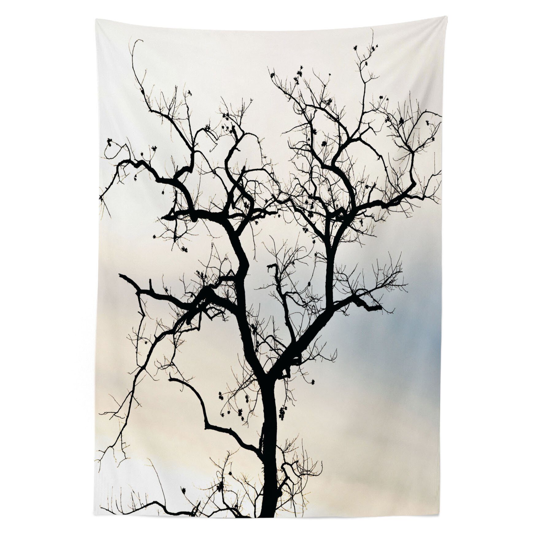 Schwarz Fall-Baum-Silhouette Außen Abakuhaus geeignet Für Wald Farben, den Bereich Farbfest Waschbar Tischdecke Klare