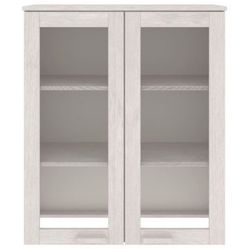 möbelando Buffetaufsatz Trier, (B/H/T 85 x 100 x 35 cm), aus Kiefer in Weiß mit 2 Türen und 2 Einlegeböden