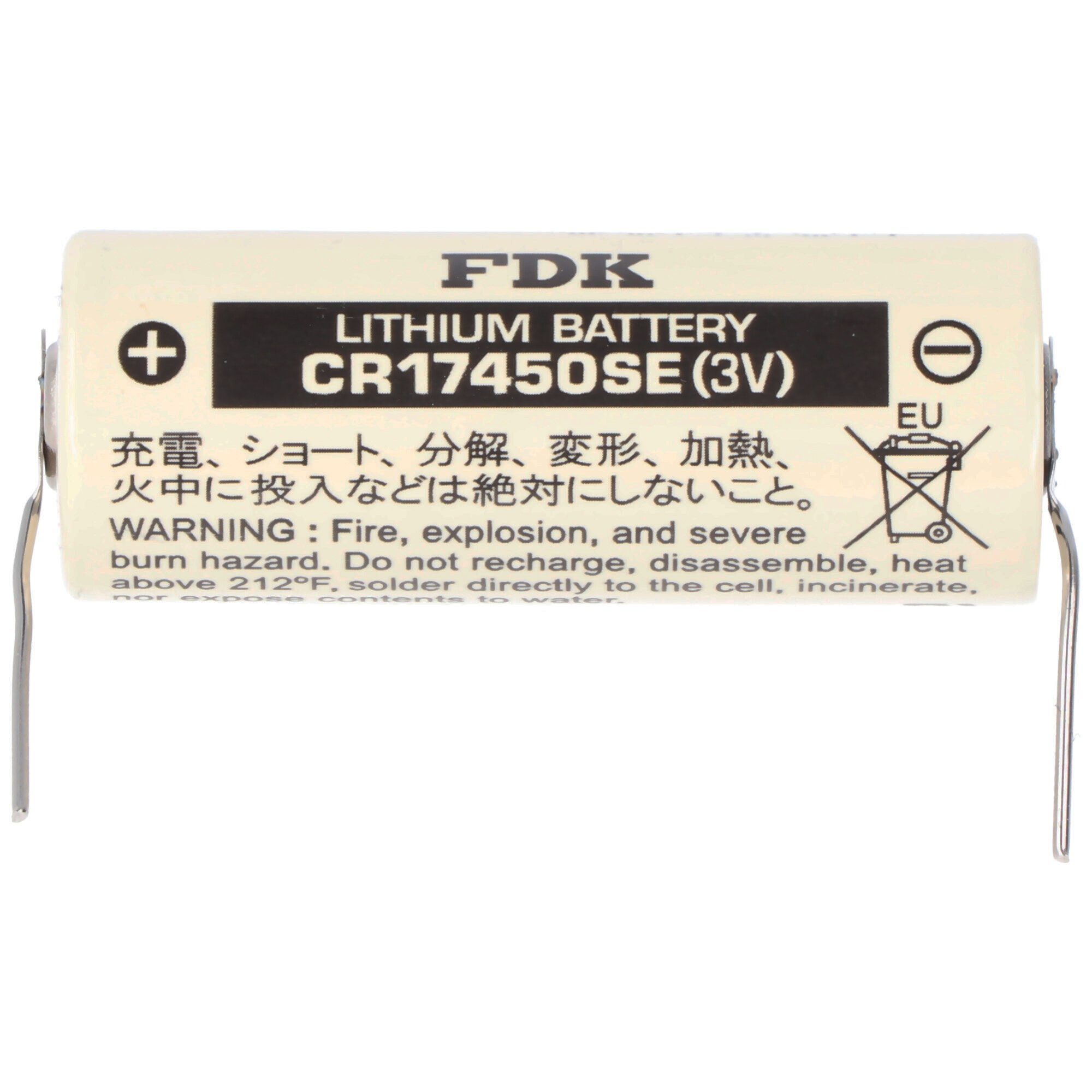 Sanyo CR17450SE Batterie, Sanyo Size A, von mit Neu FDK V) Lithium Batterie (3,0 Lötpadel,