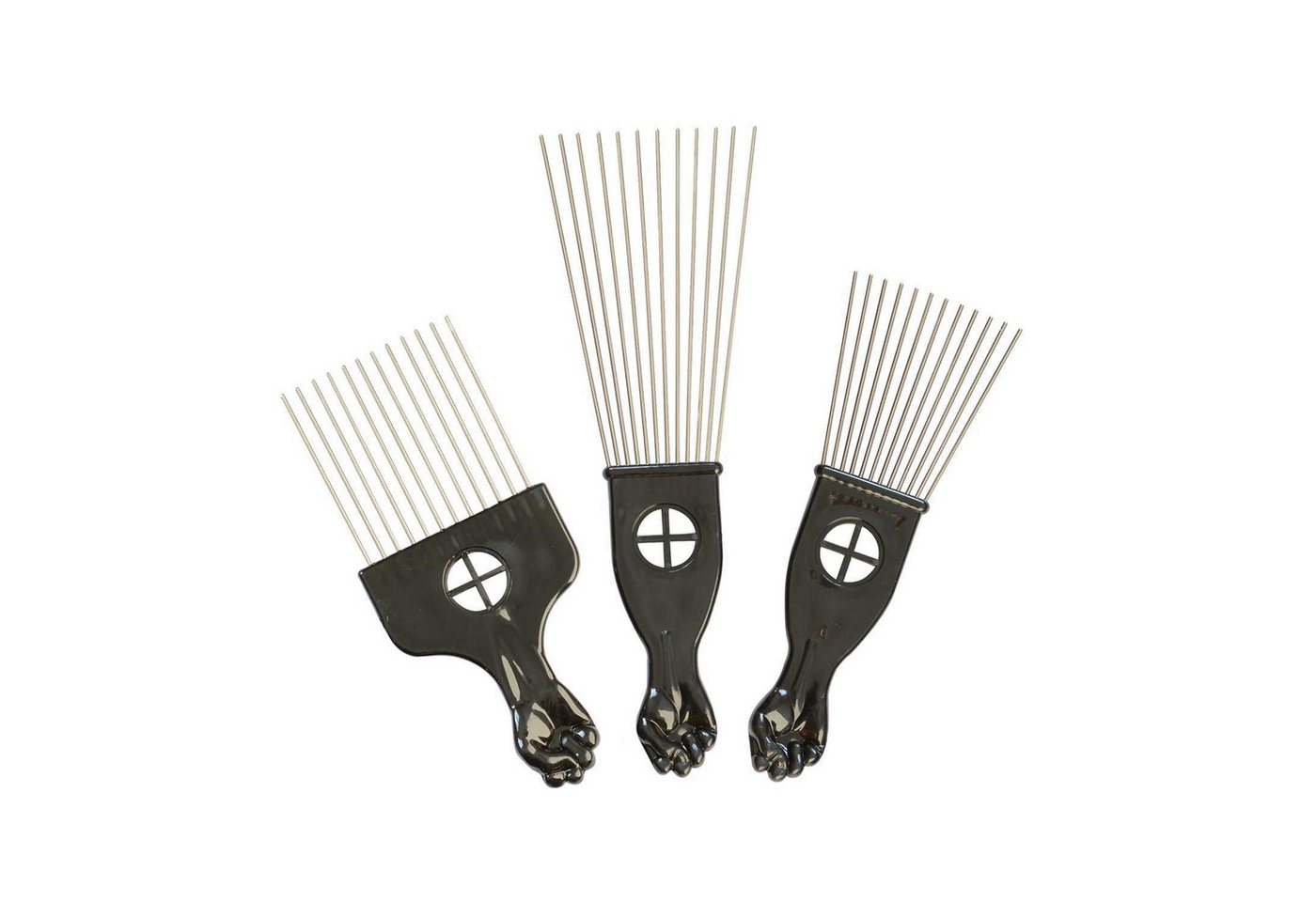 LuxusKollektion Lockenkamm 3er Set Afro Kamm Metall Breitzahn Haar Pick Styling Tools