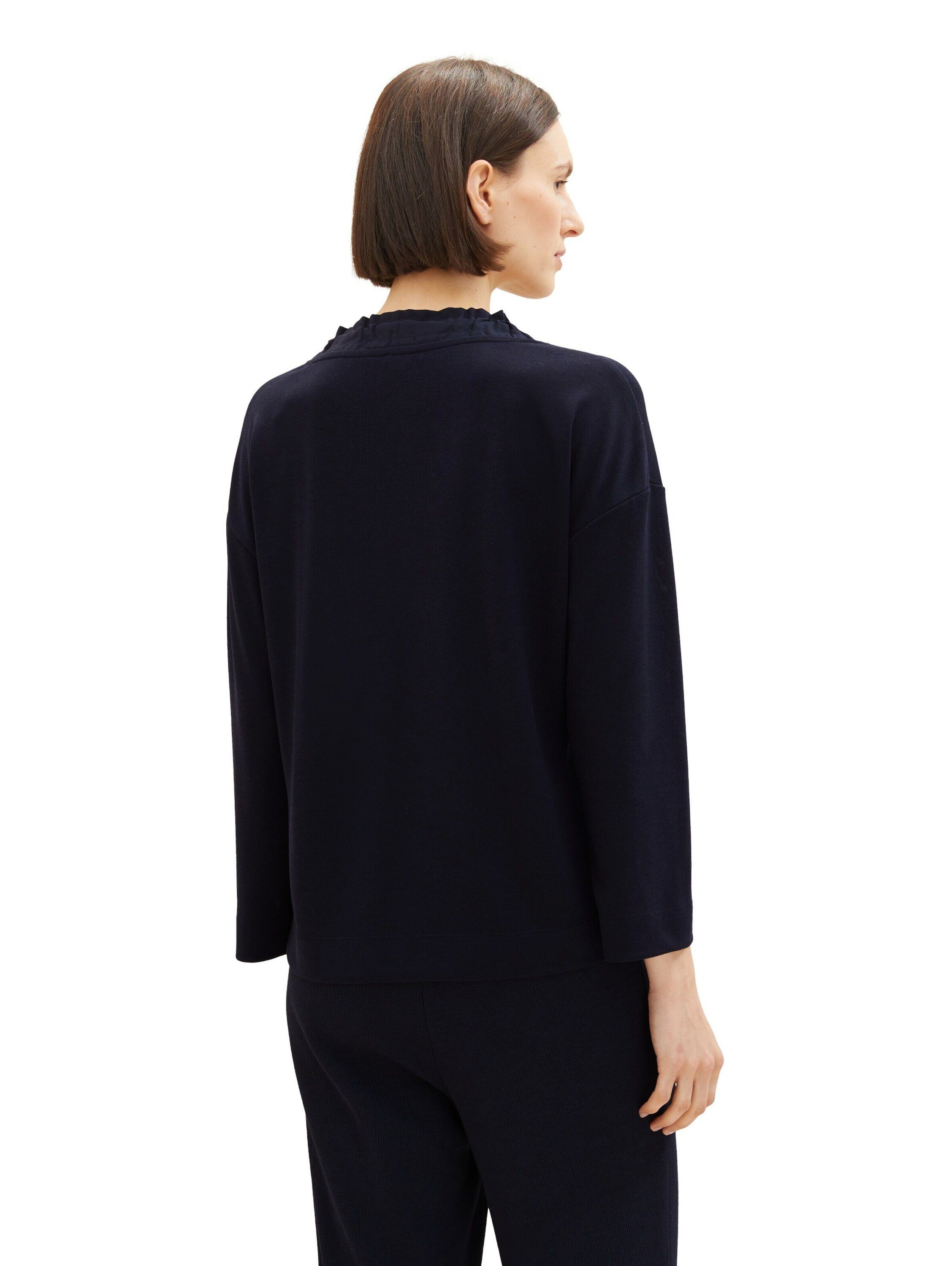 TOM TAILOR Langarmshirt (1-tlg) Drapiert/gerafft