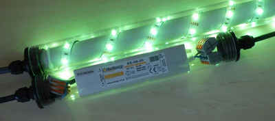 XENON LED Außen-Wandleuchte 8134 Gabionen Leuchte LED 230 Volt 360 Grad 2 x 0,9 meter Grün, LED, Xenon / Grün