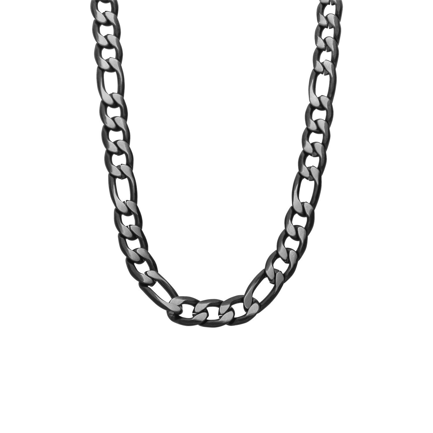 LUCARDI Gliederkette Halskette - Stahl - Schwarz