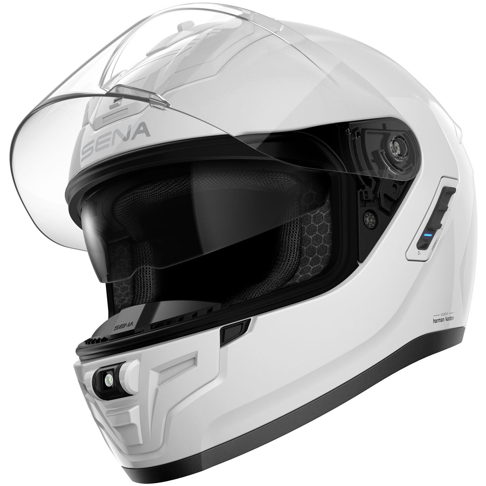 Sena Motorradhelm Sena Phantom ANC Integralhelm Weiß 2XL (1er Set), integralhelm motorrad
