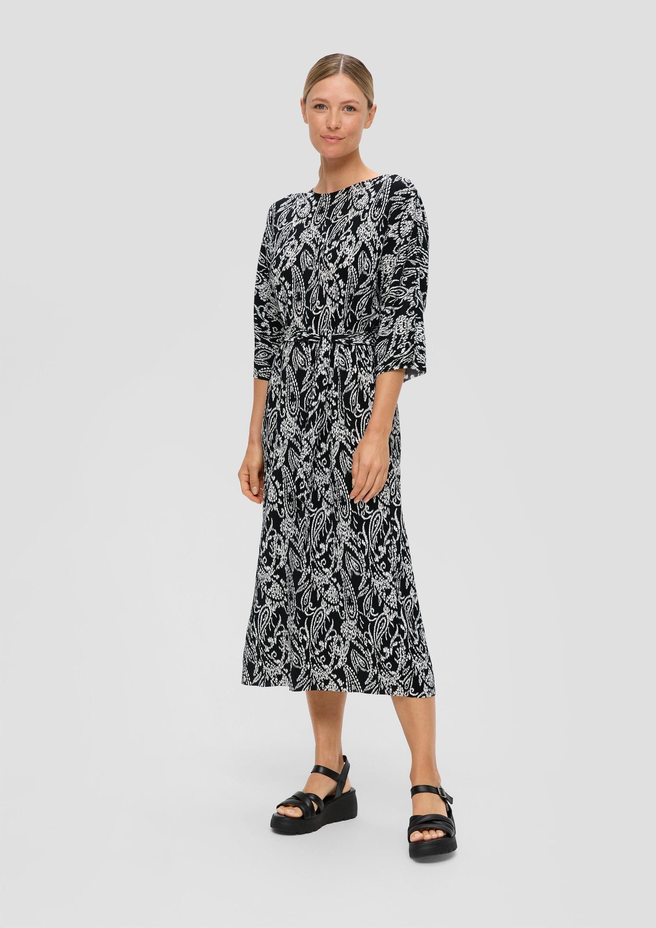 s.Oliver Midikleid Kleid Midi-Kleid mit Plisseefalten günstig online kaufen
