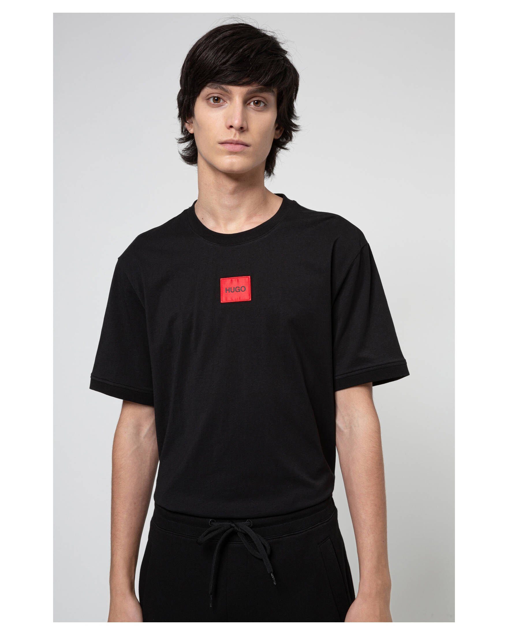 schwarz (200) DIRAGOLINO212 Herren HUGO T-Shirt (1-tlg) T-Shirt