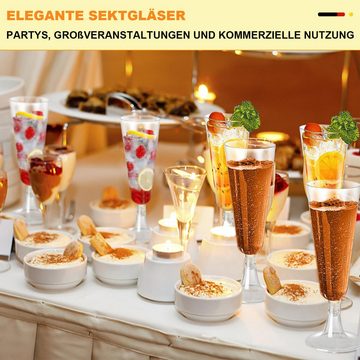 MAGICSHE Sektglas Sektgläser kunststoff 25er Set Champagner Plastikbecher für die Party