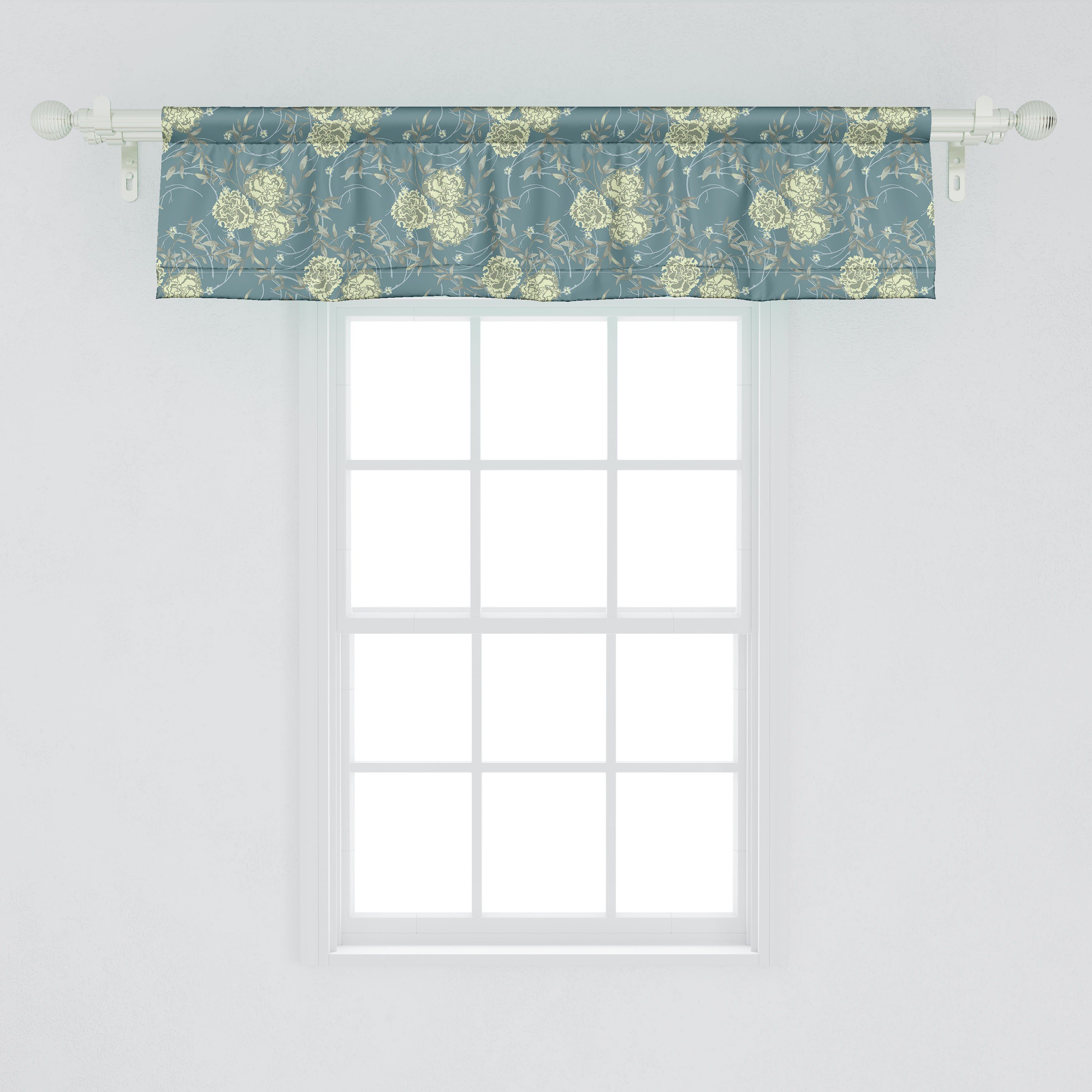 Scheibengardine Vorhang Volant mit Schlafzimmer Garten Wirbler Abakuhaus, Küche Nelke für Reisig Dekor Microfaser, Weiche Stangentasche