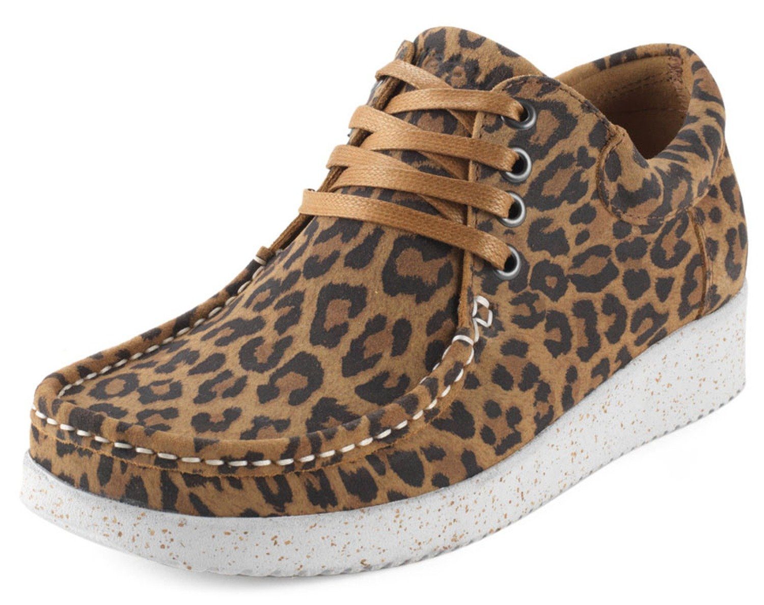 Nature Footwear Anna / Obermaterial: Wildleder Futter: Mikrofaser Schnürsenkel: Baumwolle Sohle: Naturkautschuk mit Korkresten Sneaker Leopard