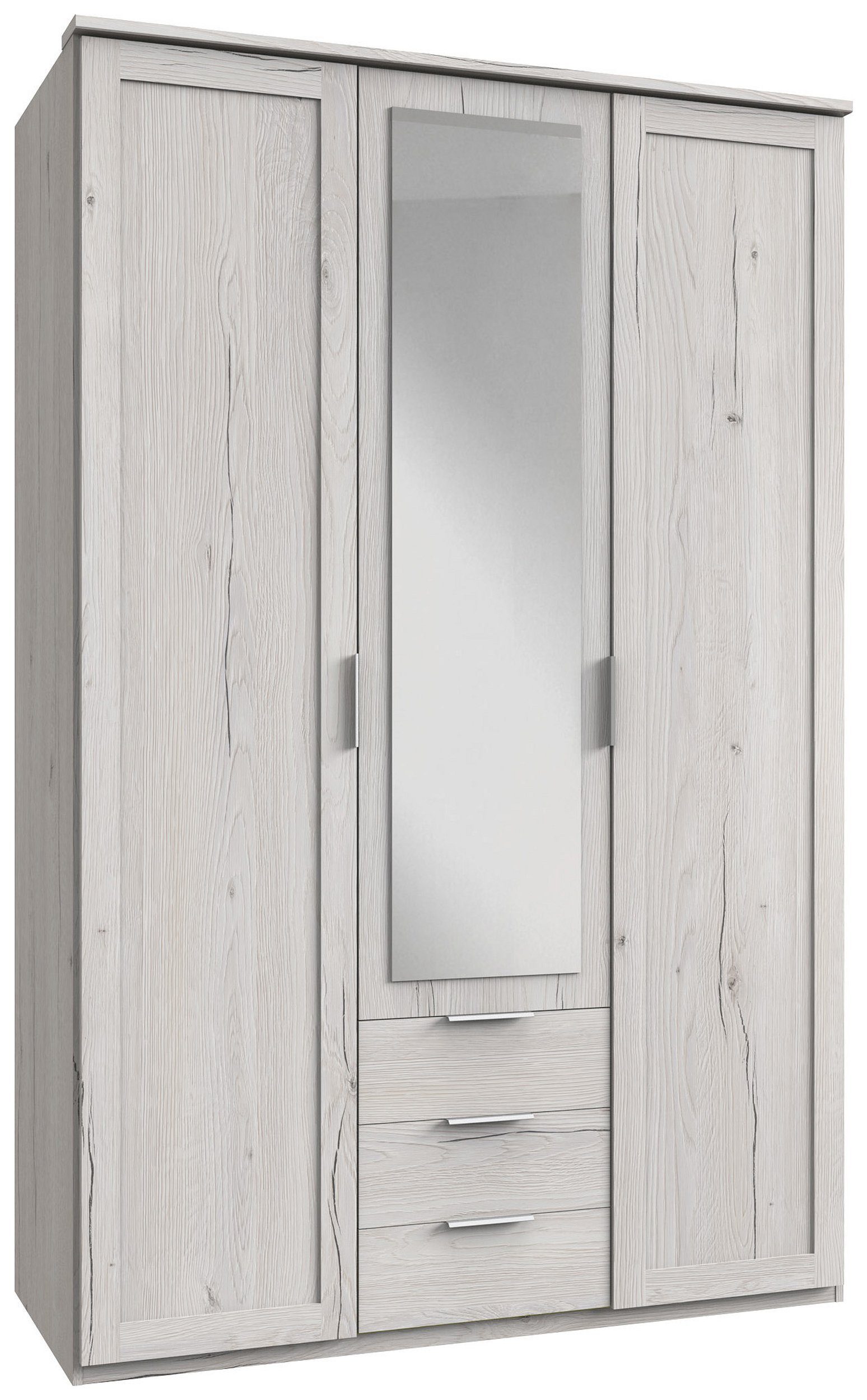 Bianco Spiegel, Eiche viel mit stellbar, Clara Optik Modern Holzwerkstoff, (Kleiderschrank, Schubladen Stauraum, mit 2-türig, Drehtürenschrank Design, Mehrzweckschrank) aus Stylefy variabel