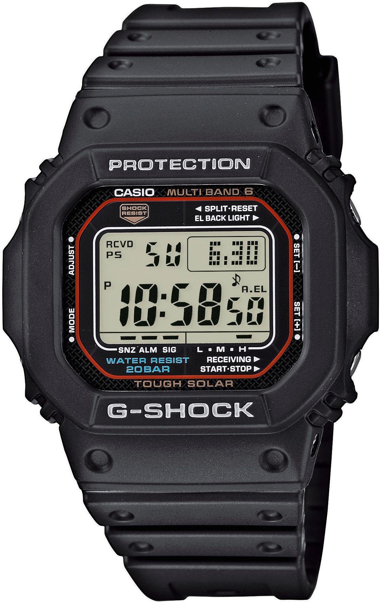 CASIO G-SHOCK Funkchronograph GW-M5610U-1ER, Solaruhr, Armbanduhr, Herrenuhr, digital, retro,bis 20 bar wasserdicht