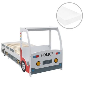 vidaXL Kinderbett Polizeiauto-Kinderbett mit Matratze 90x200 cm 7 Zone H2